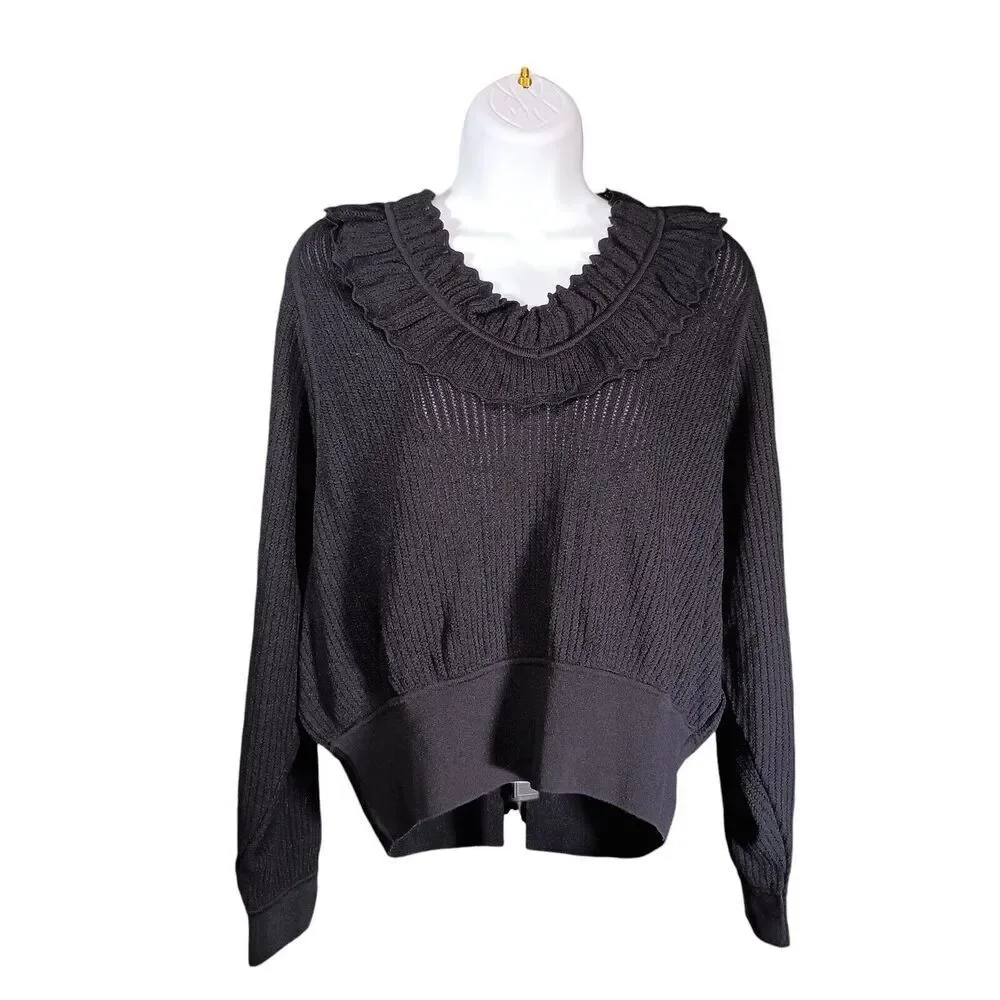 Molli Black Ruffled Sweater - Picture 1 of 5